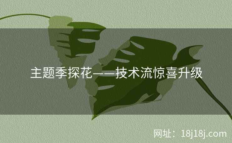主题季探花——技术流惊喜升级