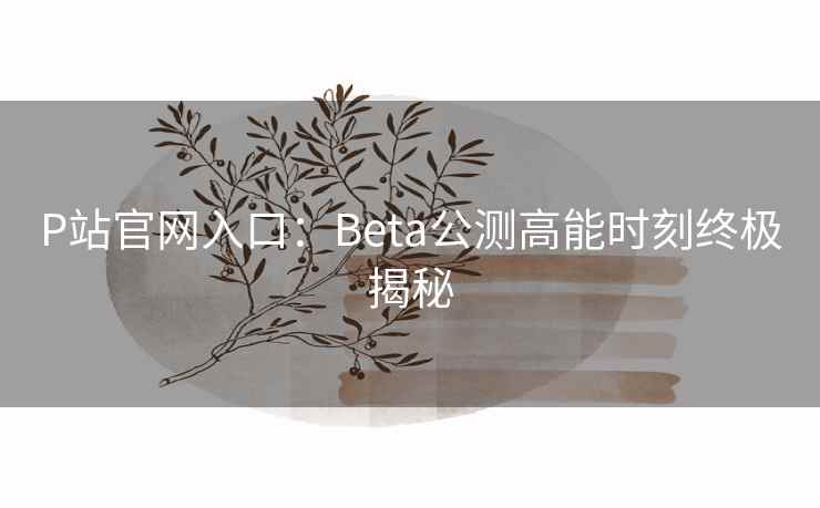 P站官网入口：Beta公测高能时刻终极揭秘